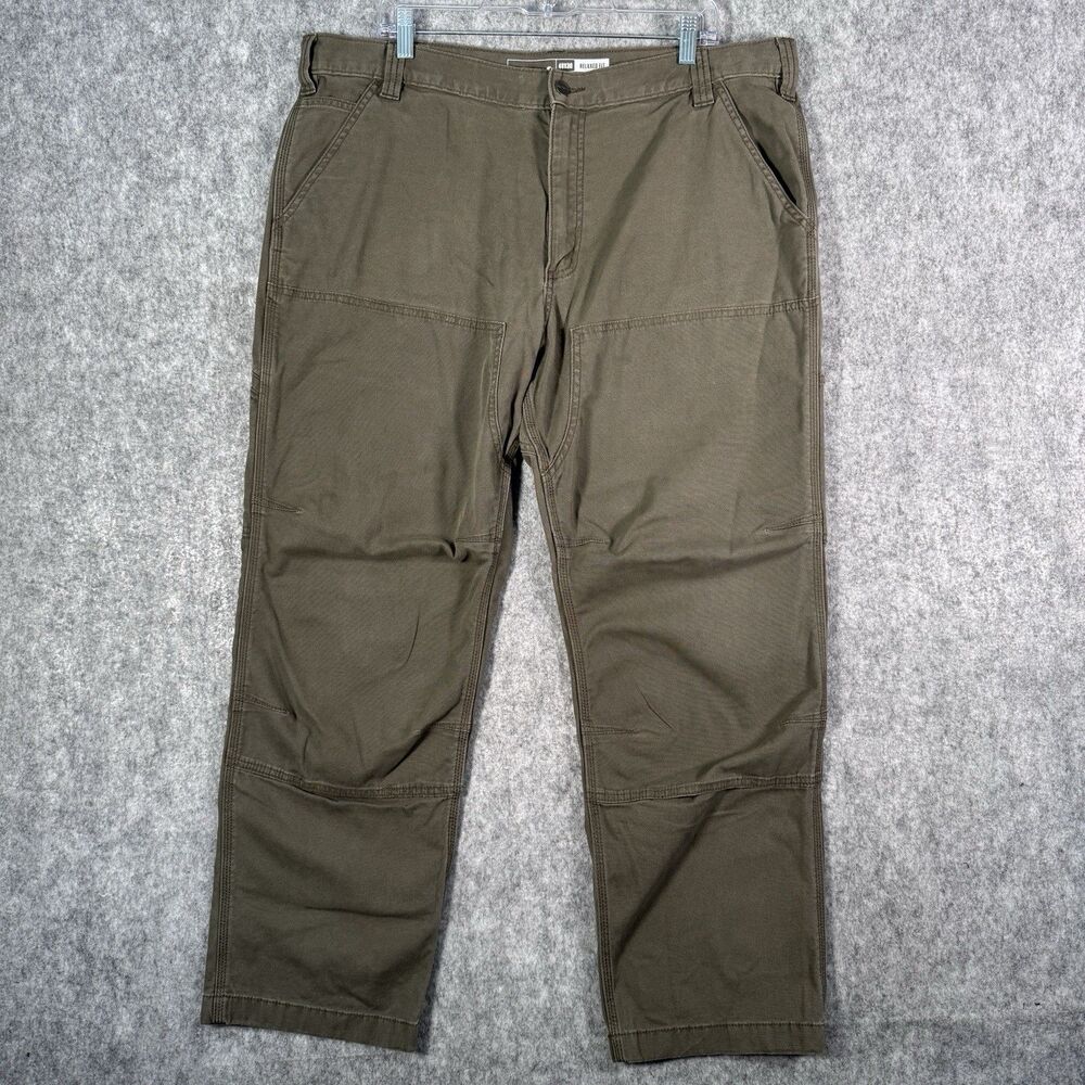 Carhartt Rugged Flex Relaxed Fit Canvas Double Front Pant Mens 40x30 Green